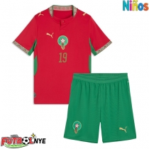 Camiseta Marruecos Youssef En-Nesyri #19 Primera Equipación para niños Mundial 2026 manga corta (+ pantalones cortos)